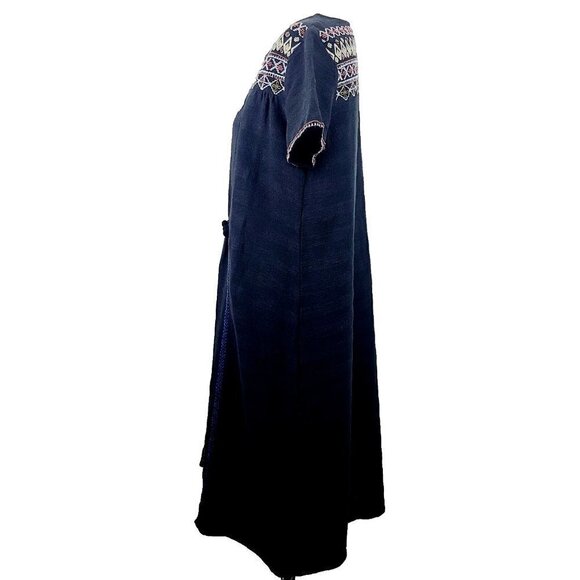 Corey Lynn Calter Mahiri Dress S‎ Black Multicolor Beaded Embroidered Azt… - Picture 3 of 8